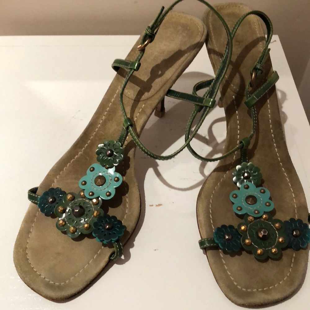 Miu Miu Flowered Strappy Heels